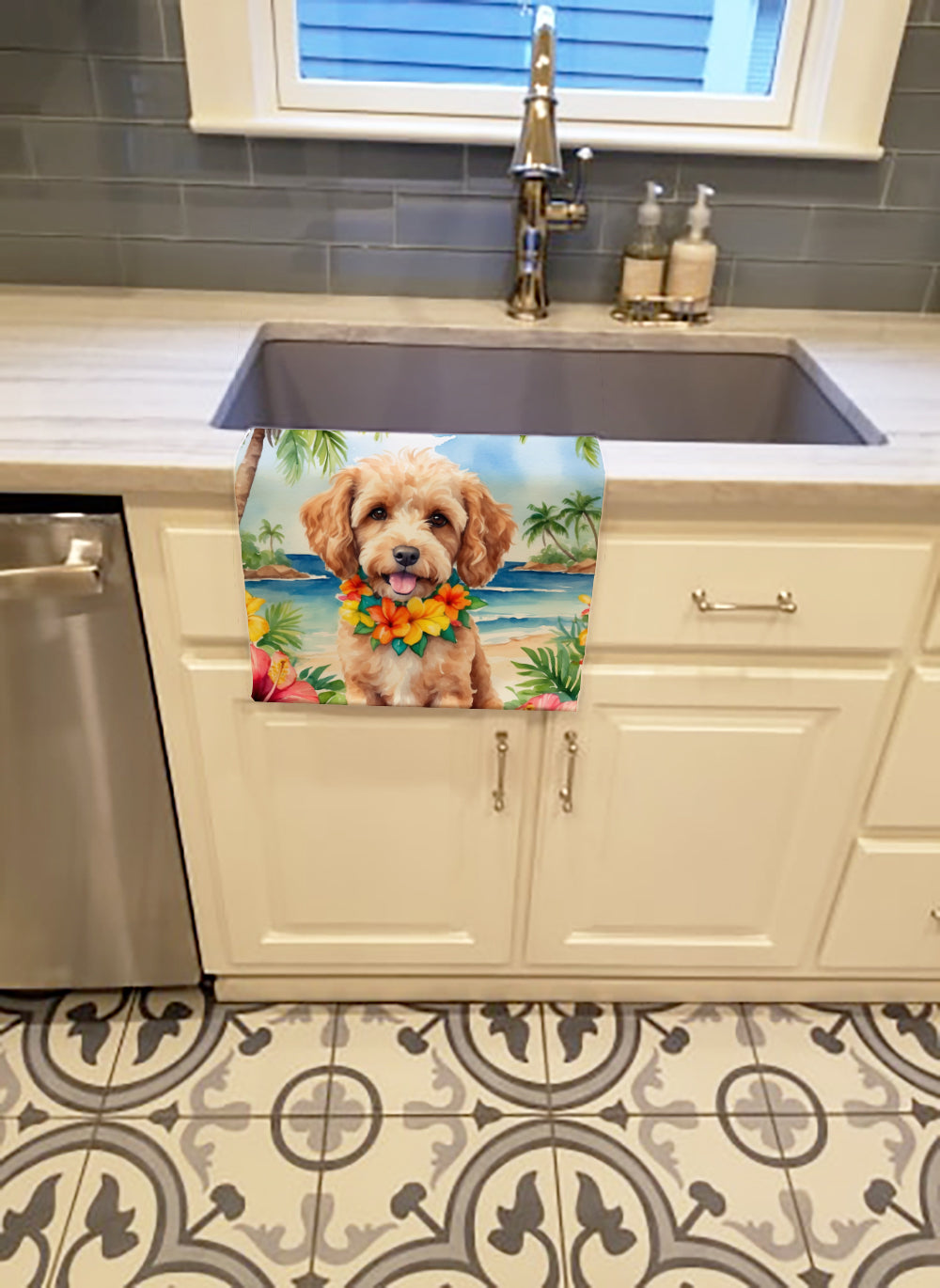 Cockapoo Luau Kitchen Towel