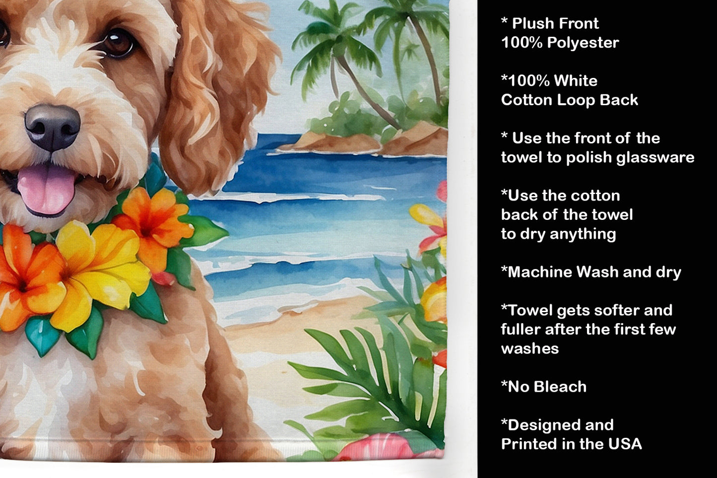 Cockapoo Luau Kitchen Towel