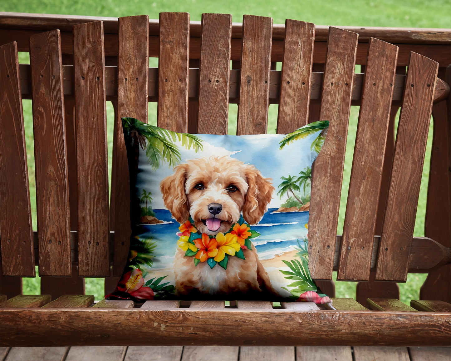 Cockapoo Luau Throw Pillow