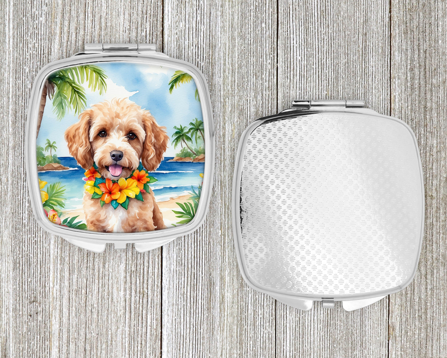 Cockapoo Luau Compact Mirror