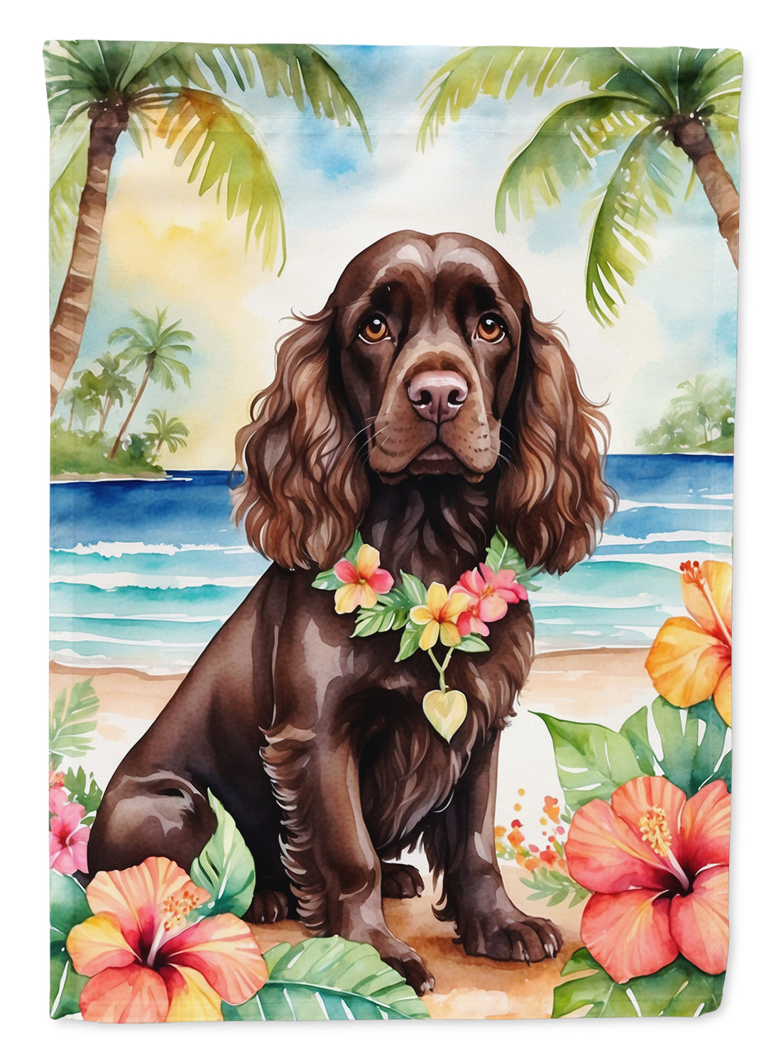 Buy this Cocker Spaniel Luau House Flag