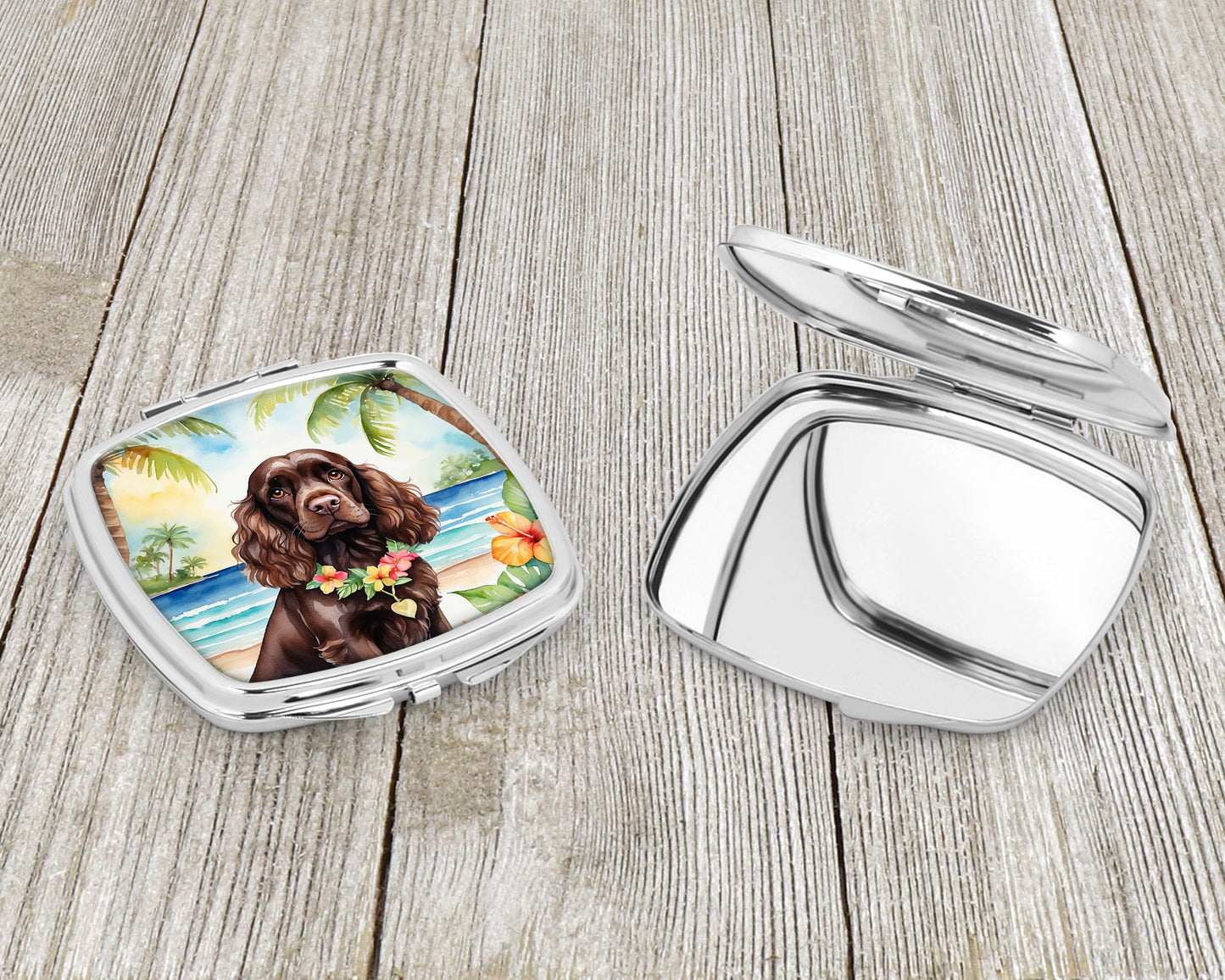 Cocker Spaniel Luau Compact Mirror