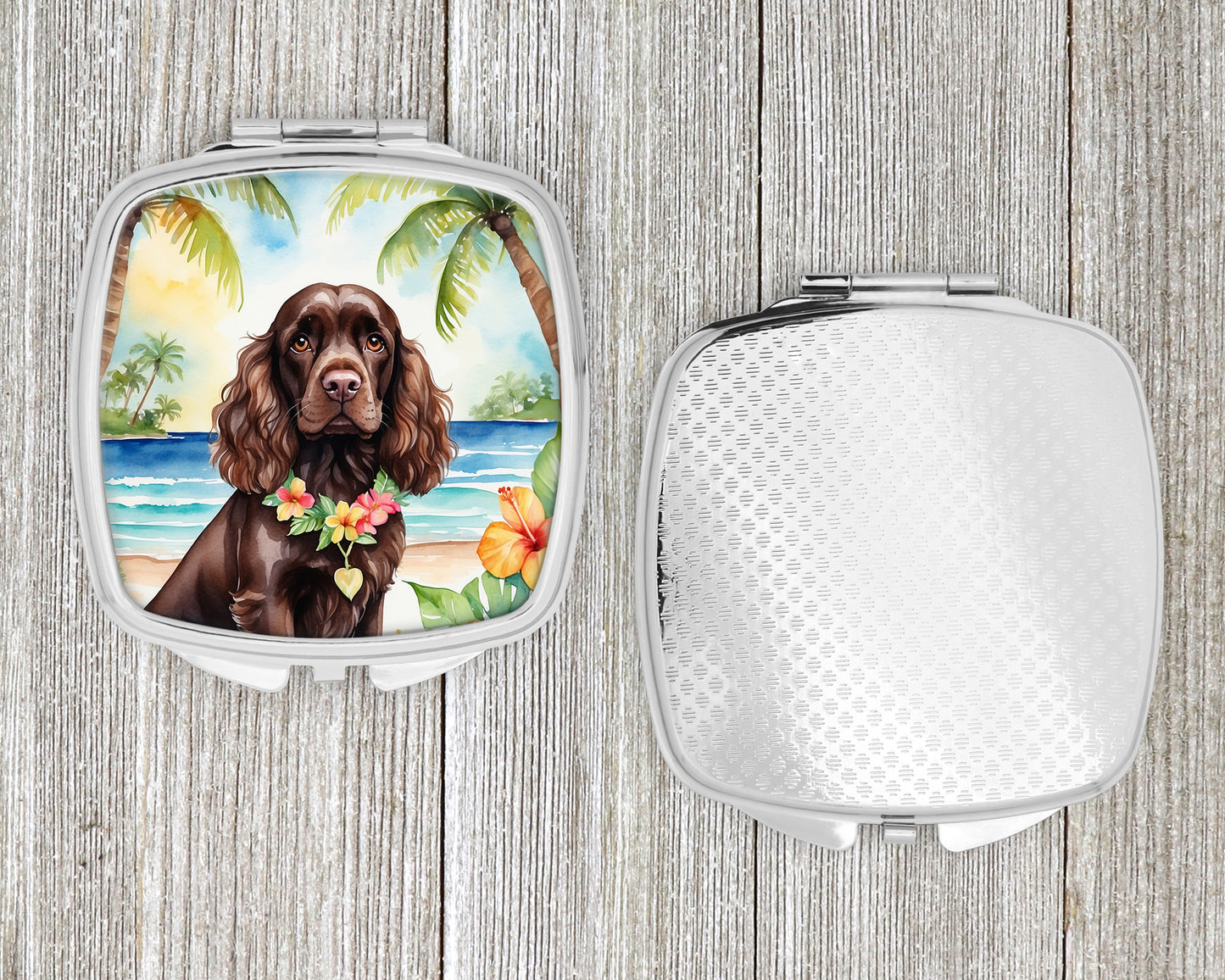 Cocker Spaniel Luau Compact Mirror