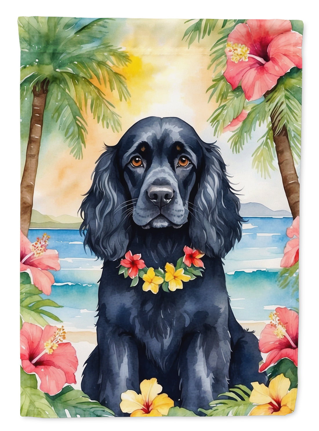 Buy this Cocker Spaniel Luau House Flag