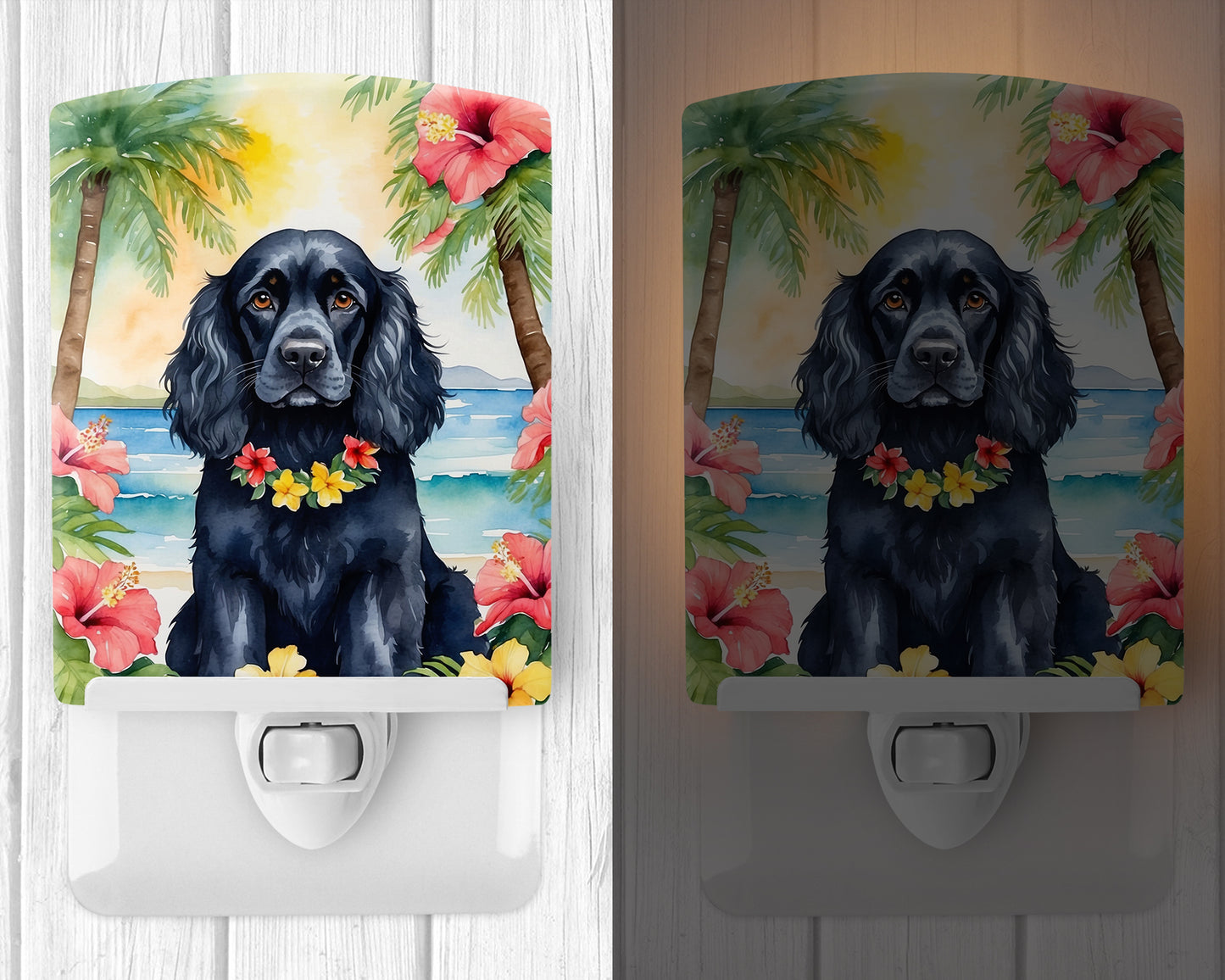 Cocker Spaniel Luau Ceramic Night Light