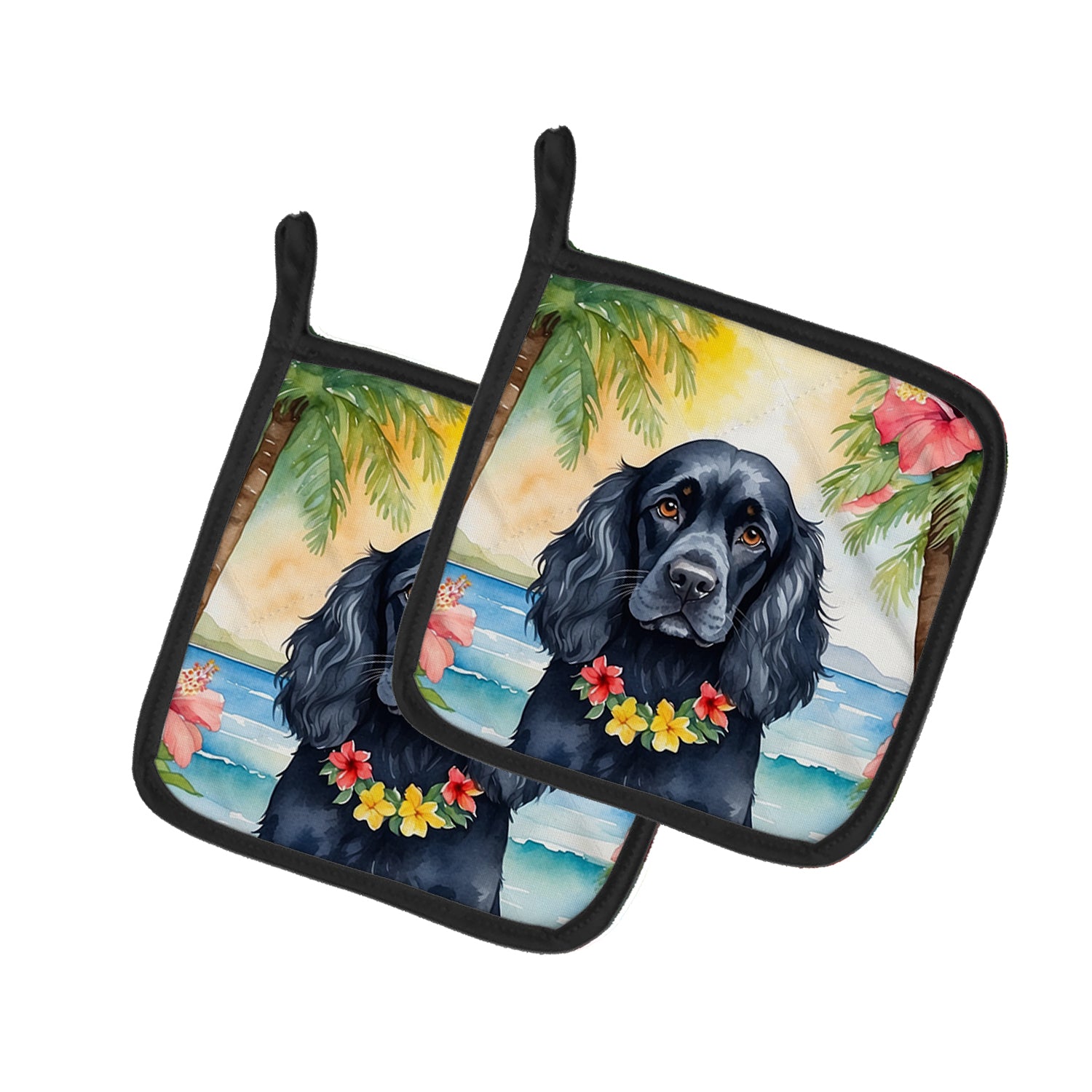 Buy this Cocker Spaniel Luau Pair of Pot Holders