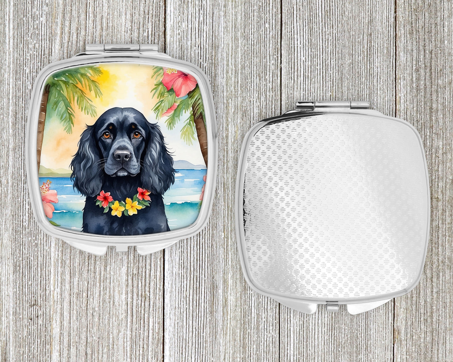 Cocker Spaniel Luau Compact Mirror