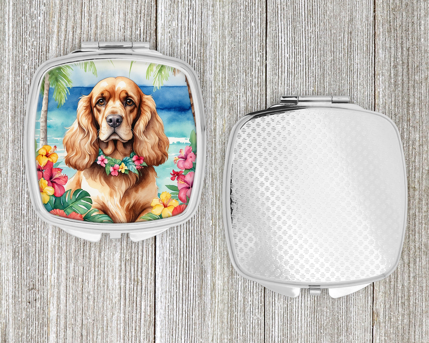 Cocker Spaniel Luau Compact Mirror