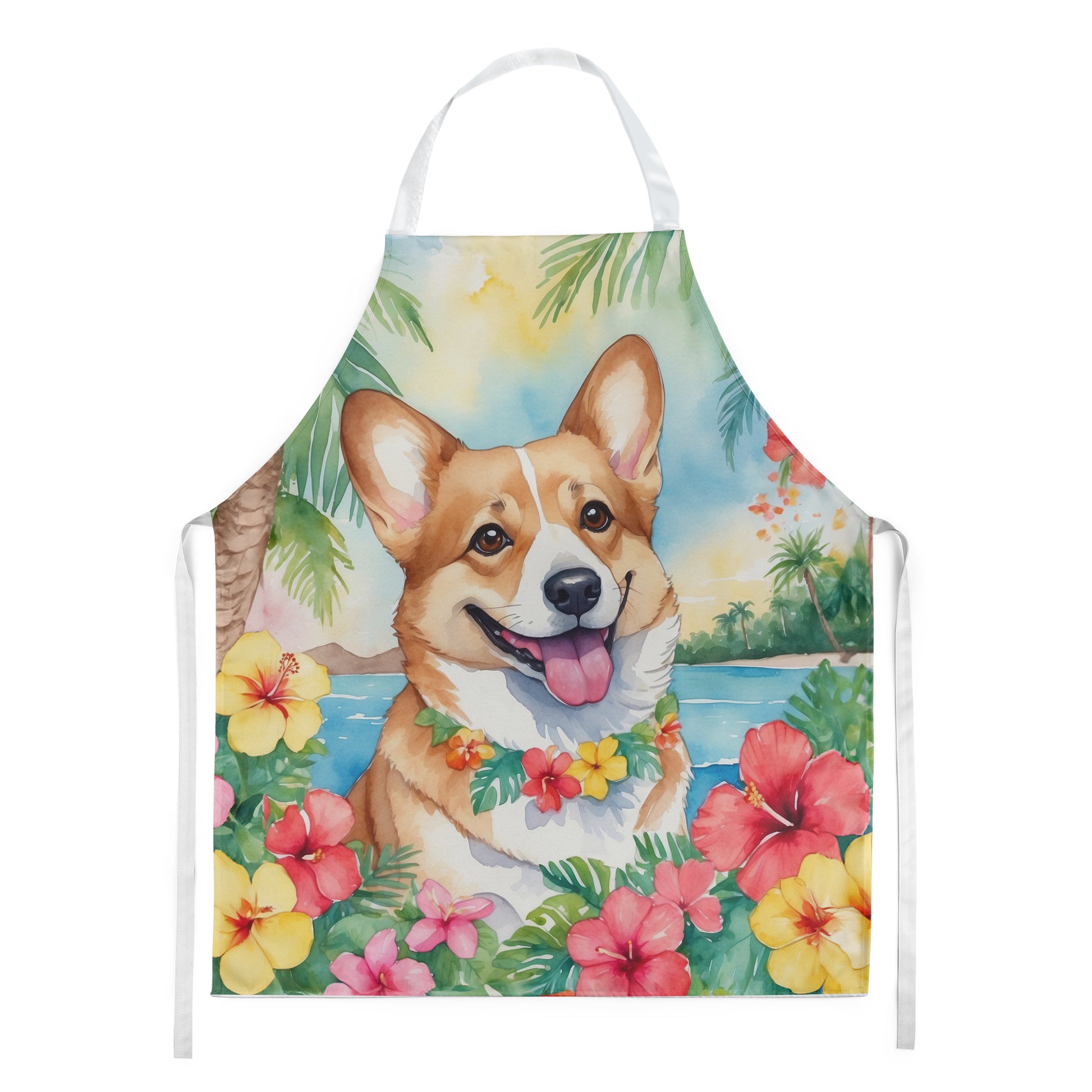 Buy this Corgi Luau Apron