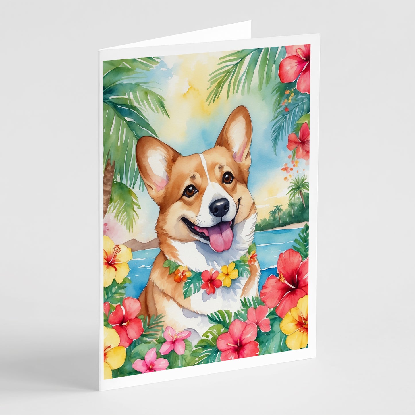 Buy this Corgi Luau Greeting Cards Pack of 8