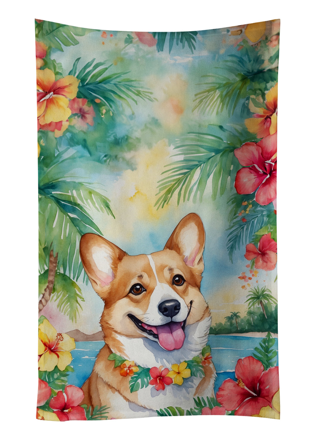 Buy this Corgi Luau Kitchen Towel