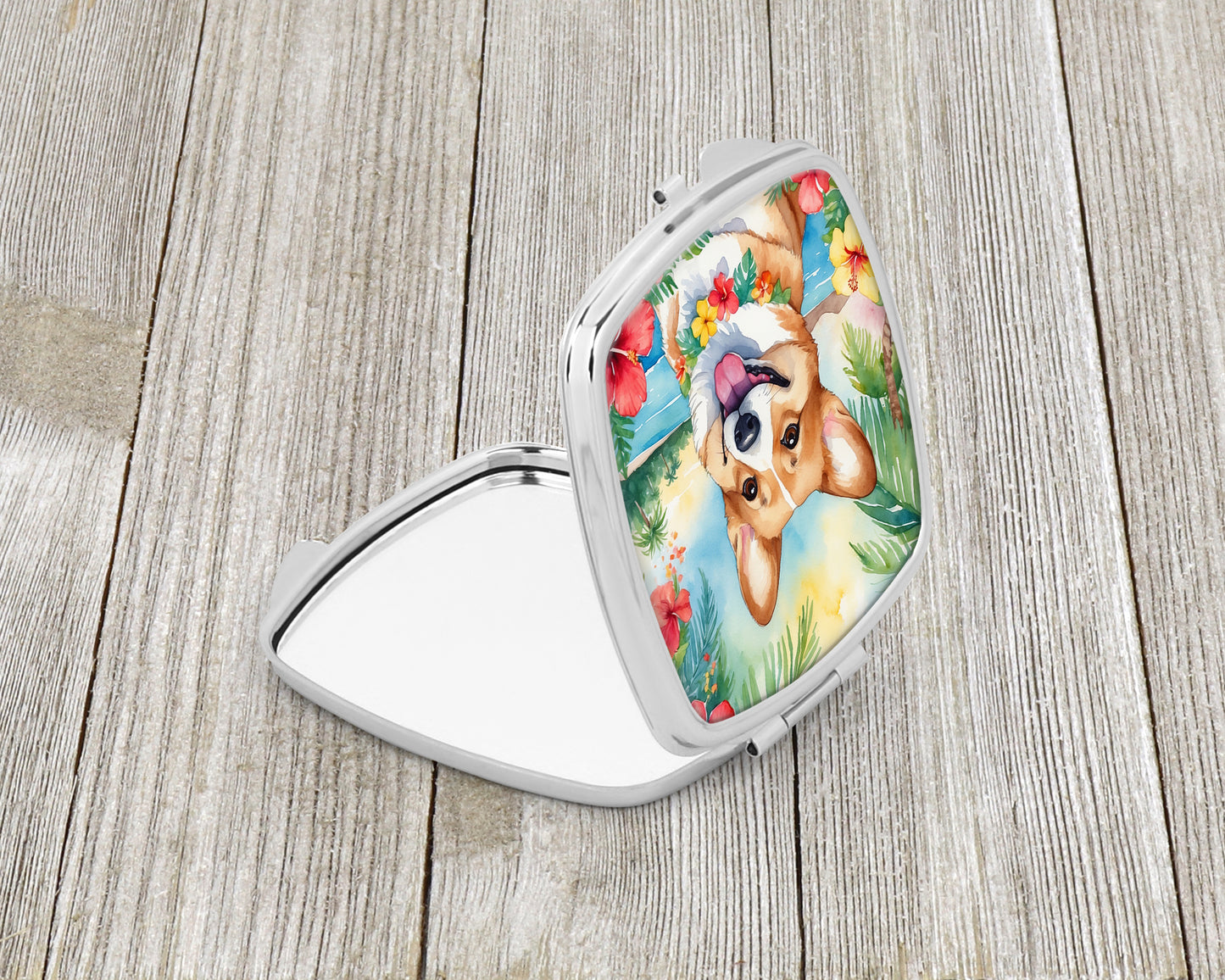 Corgi Luau Compact Mirror