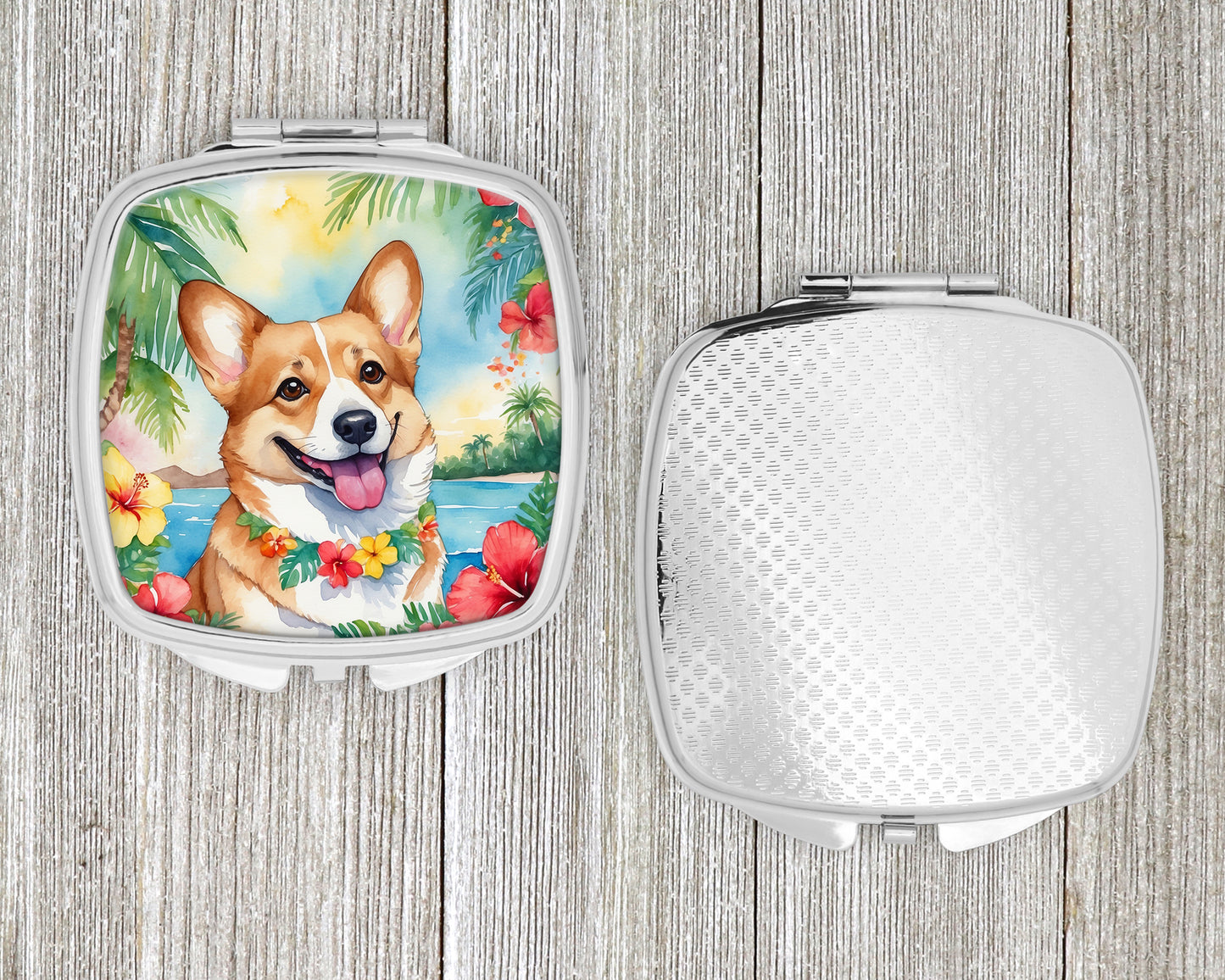 Corgi Luau Compact Mirror