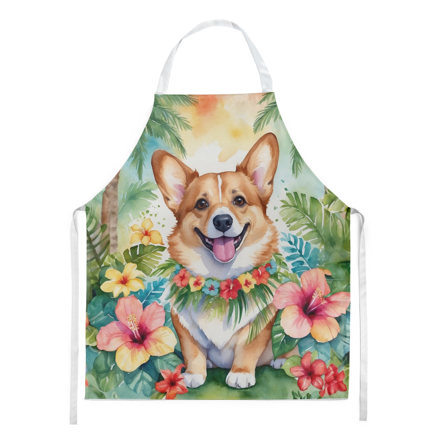 Buy this Corgi Luau Apron