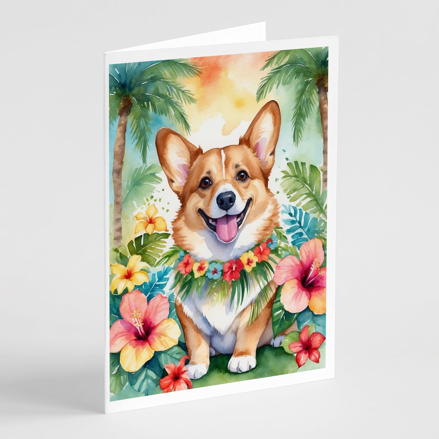 Buy this Corgi Luau Greeting Cards Pack of 8