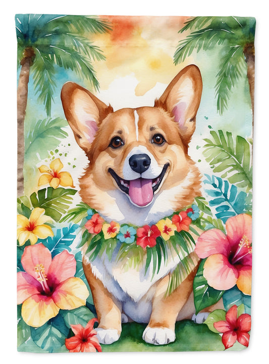 Buy this Corgi Luau Garden Flag