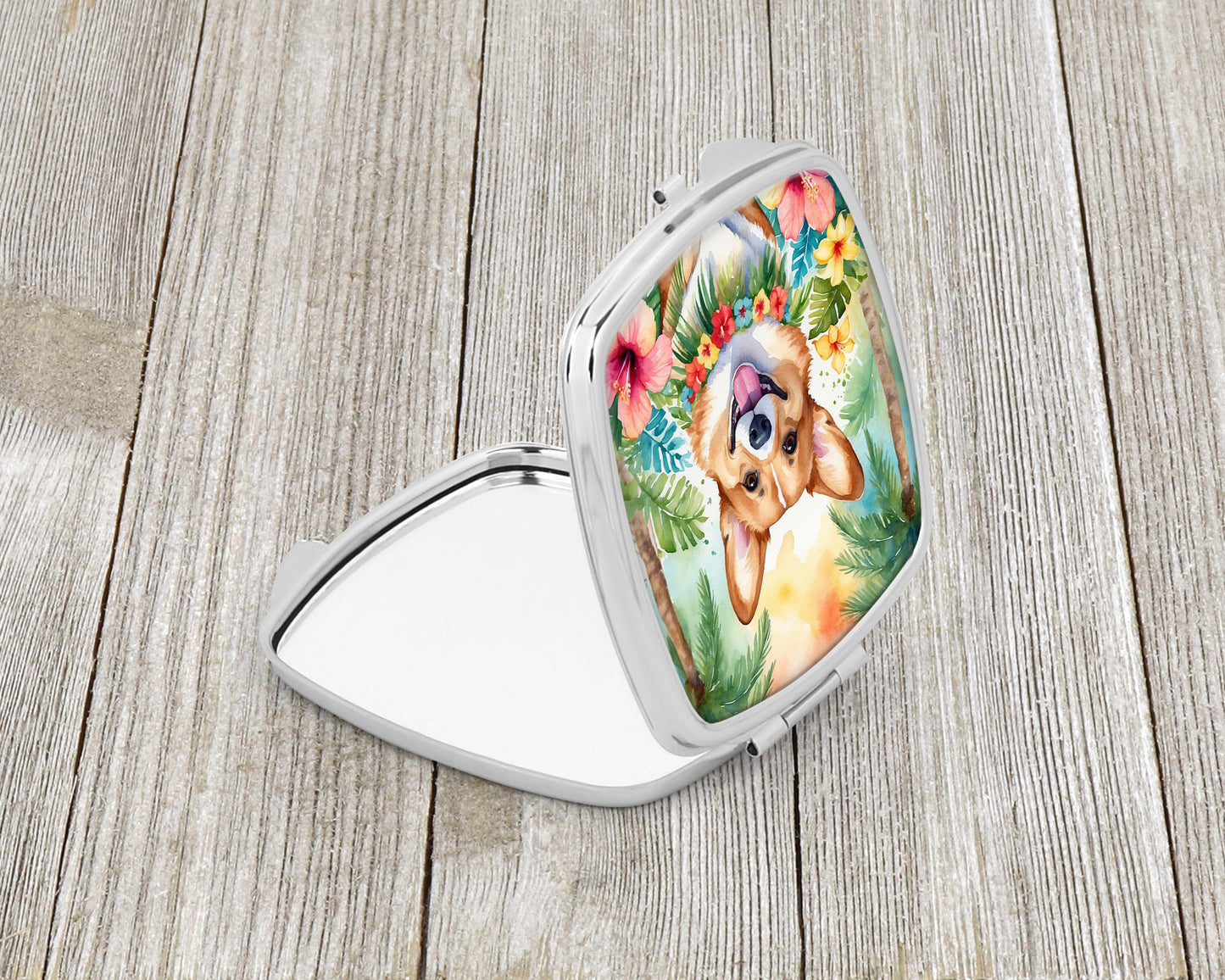 Corgi Luau Compact Mirror