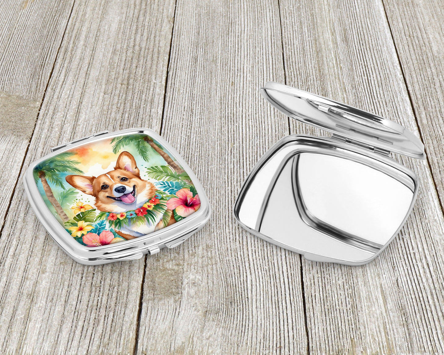 Corgi Luau Compact Mirror