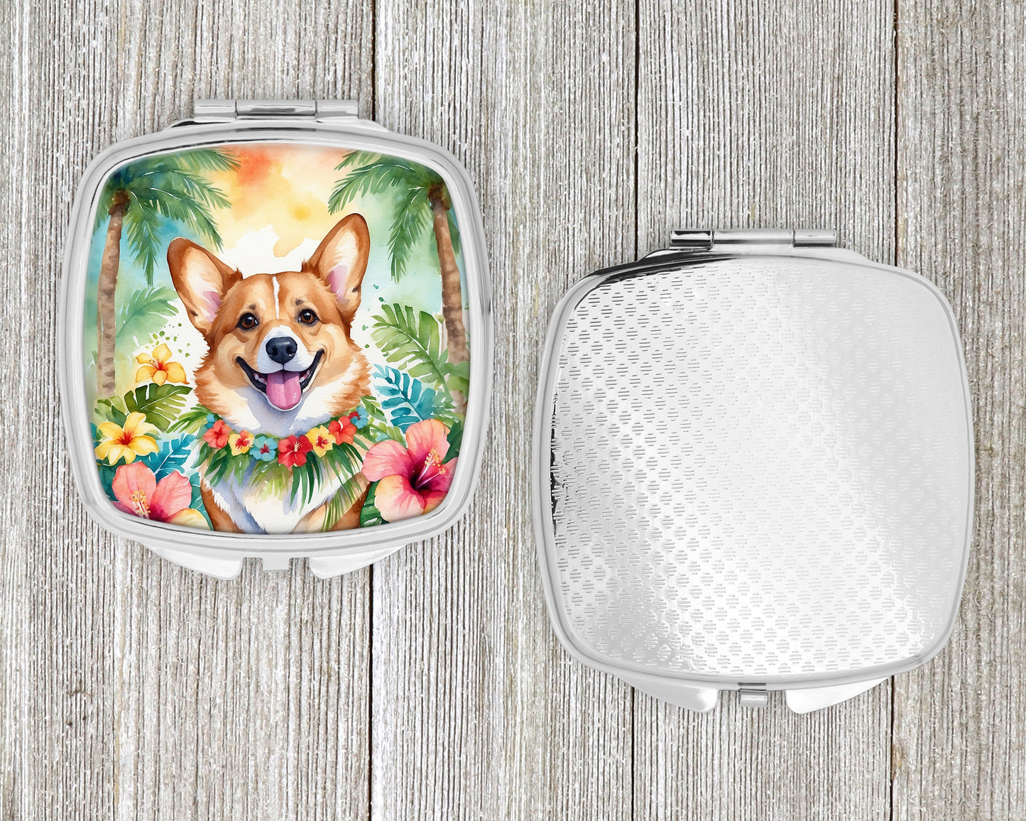 Corgi Luau Compact Mirror