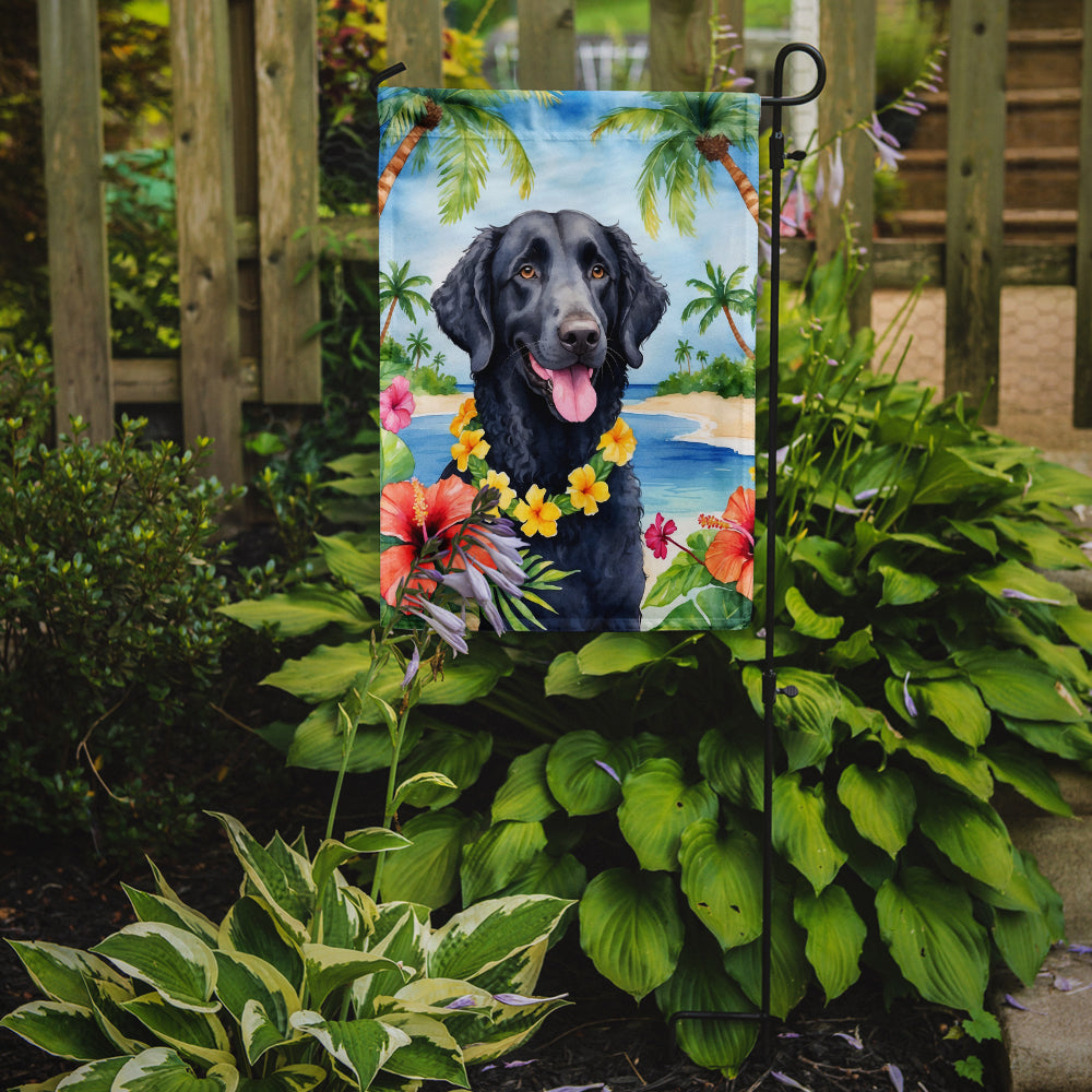 Curly-Coated Retriever Luau Garden Flag