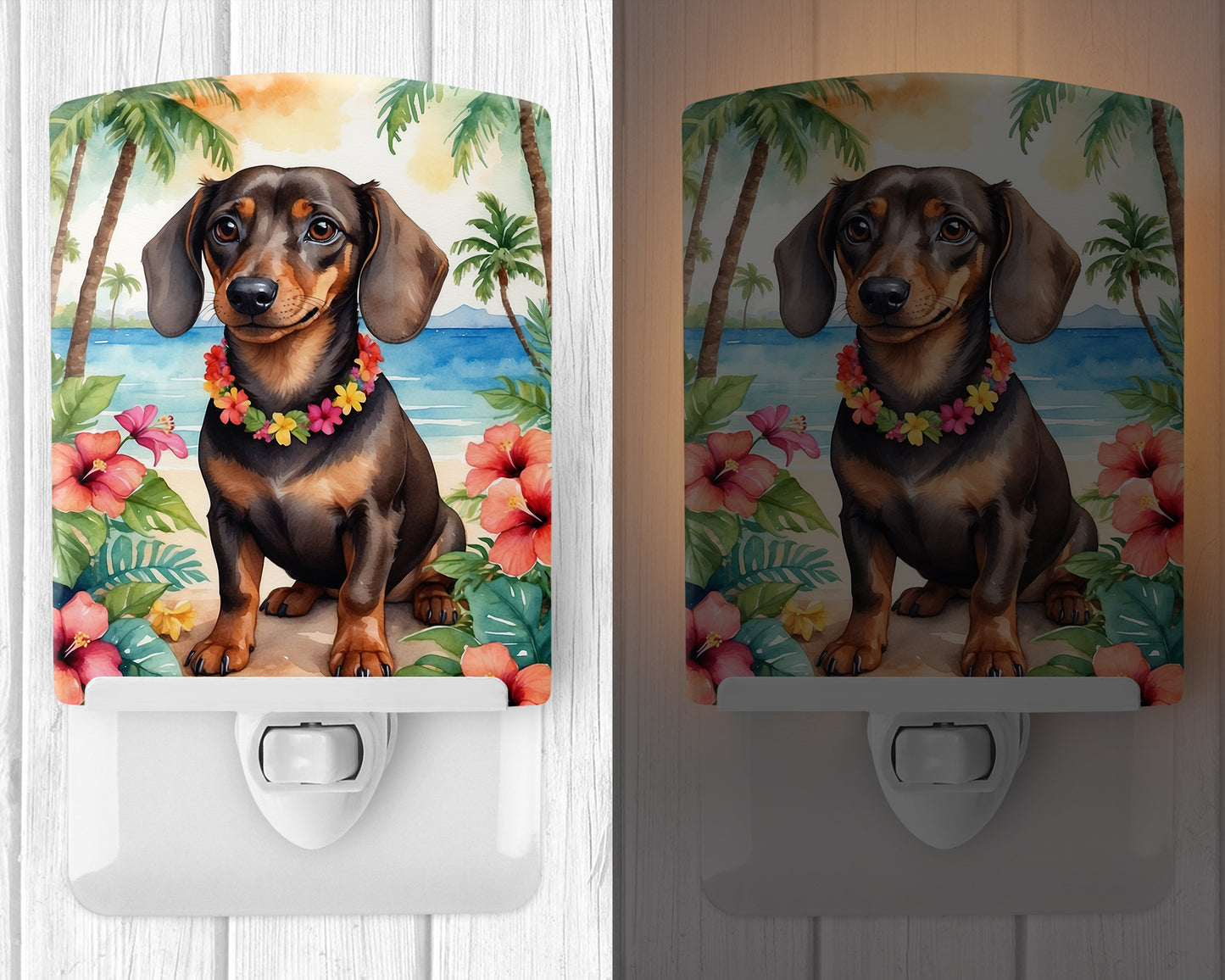 Dachshund Luau Ceramic Night Light