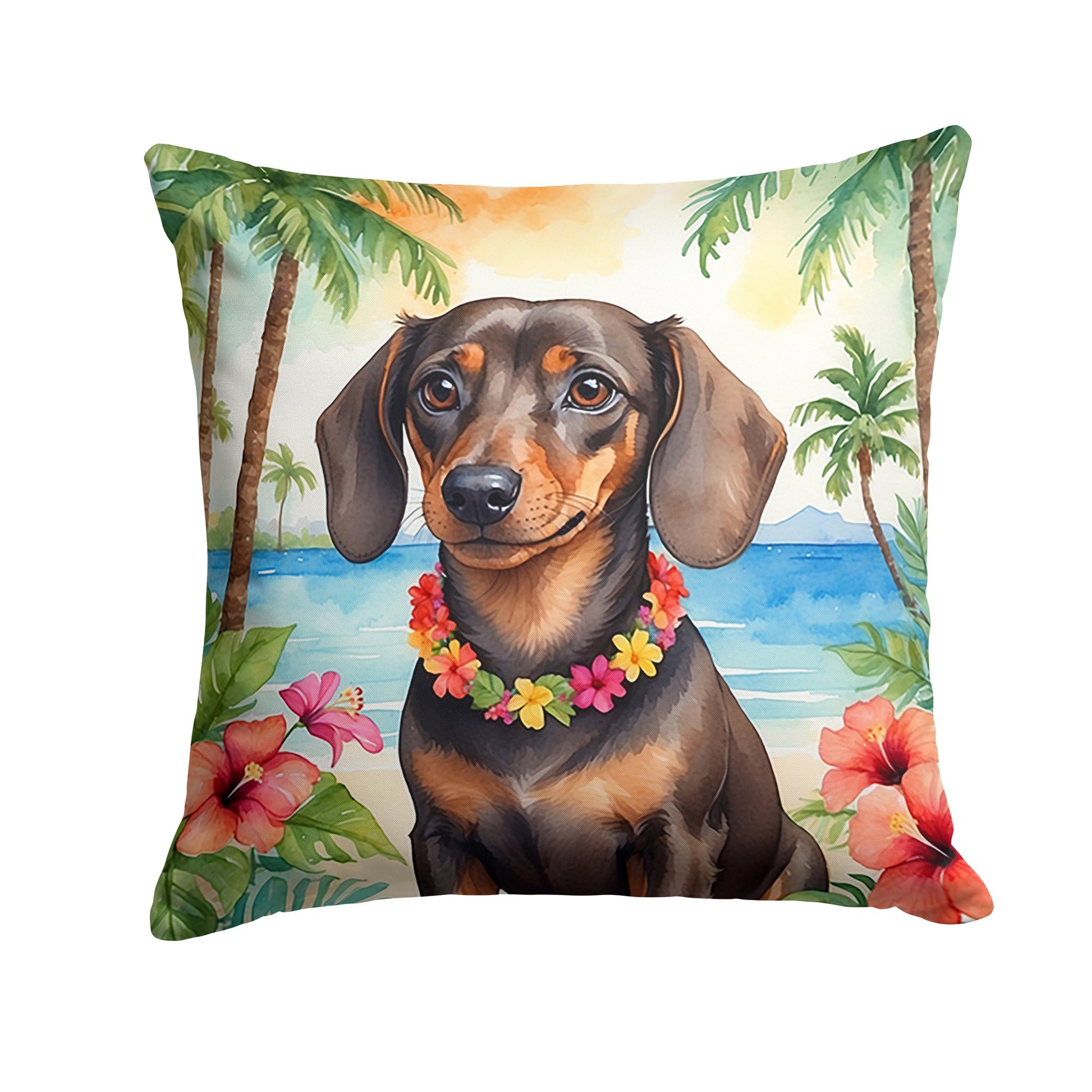 Buy this Dachshund Luau Throw Pillow