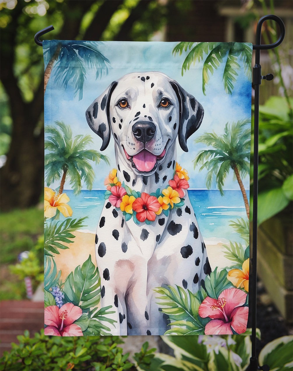 Dalmatian Luau Garden Flag