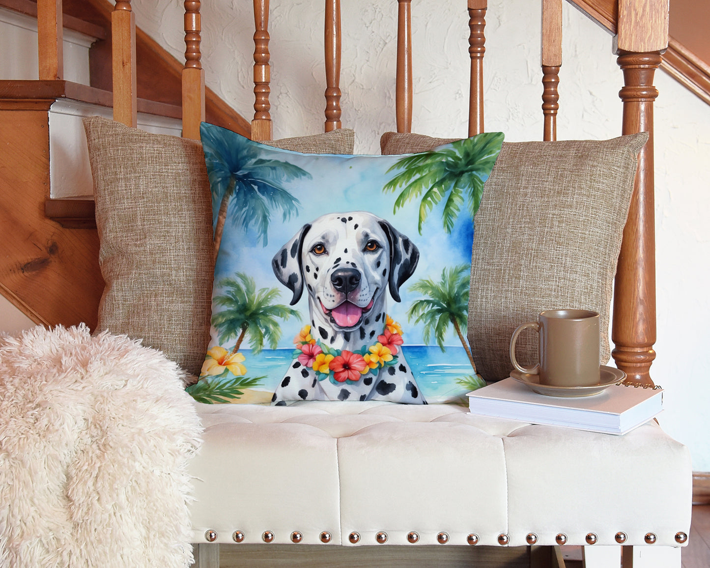 Dalmatian Luau Throw Pillow