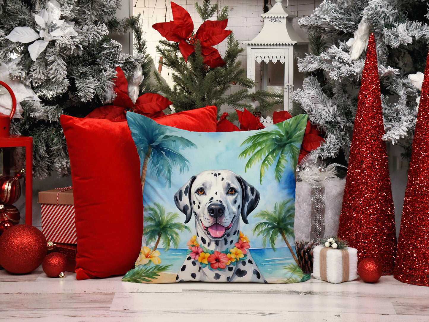 Dalmatian Luau Throw Pillow