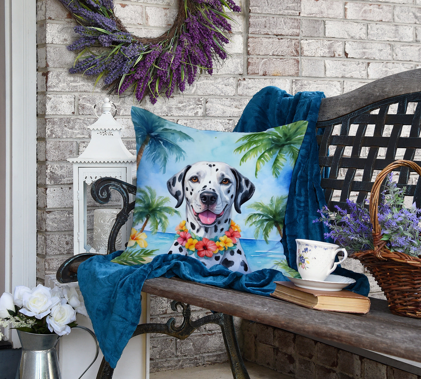 Dalmatian Luau Throw Pillow