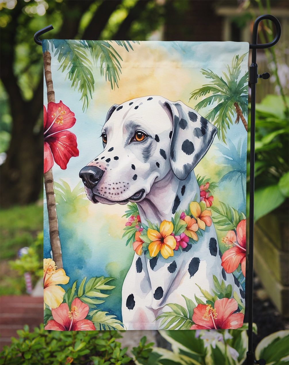 Dalmatian Luau Garden Flag