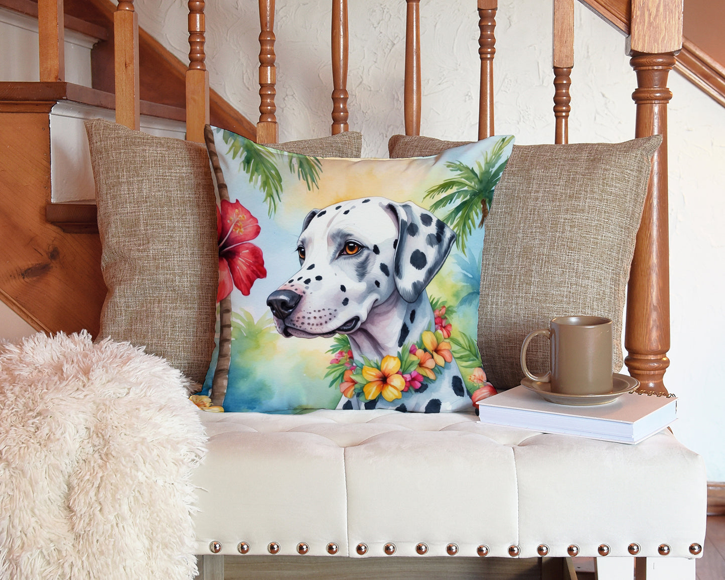 Dalmatian Luau Throw Pillow