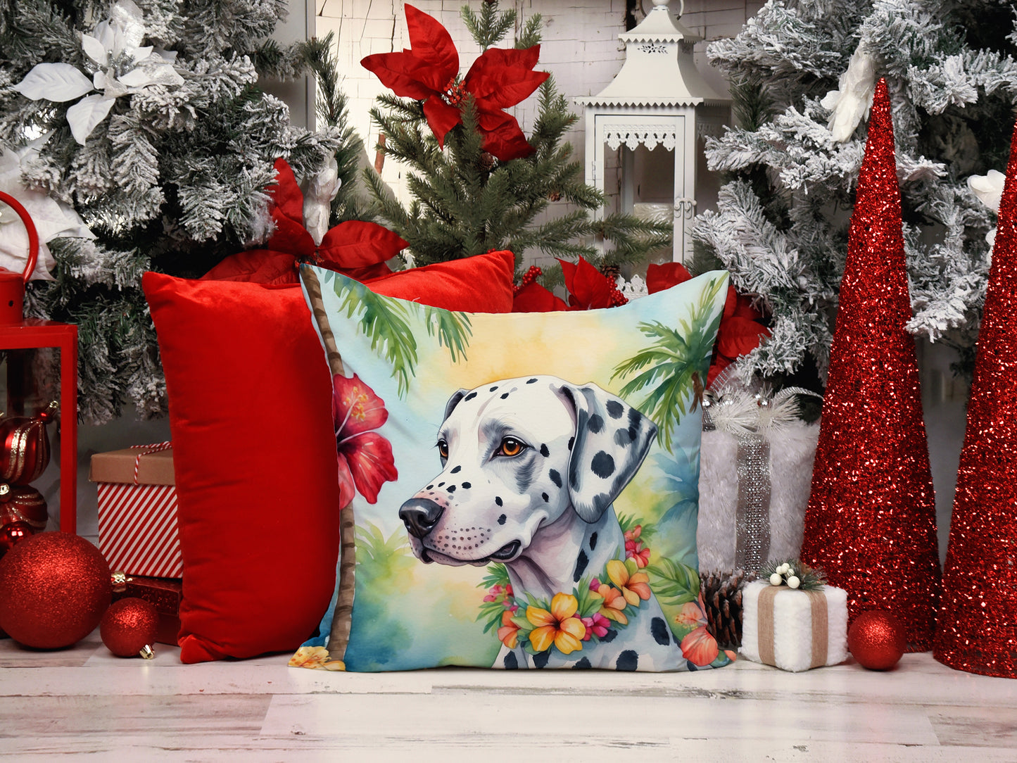 Dalmatian Luau Throw Pillow