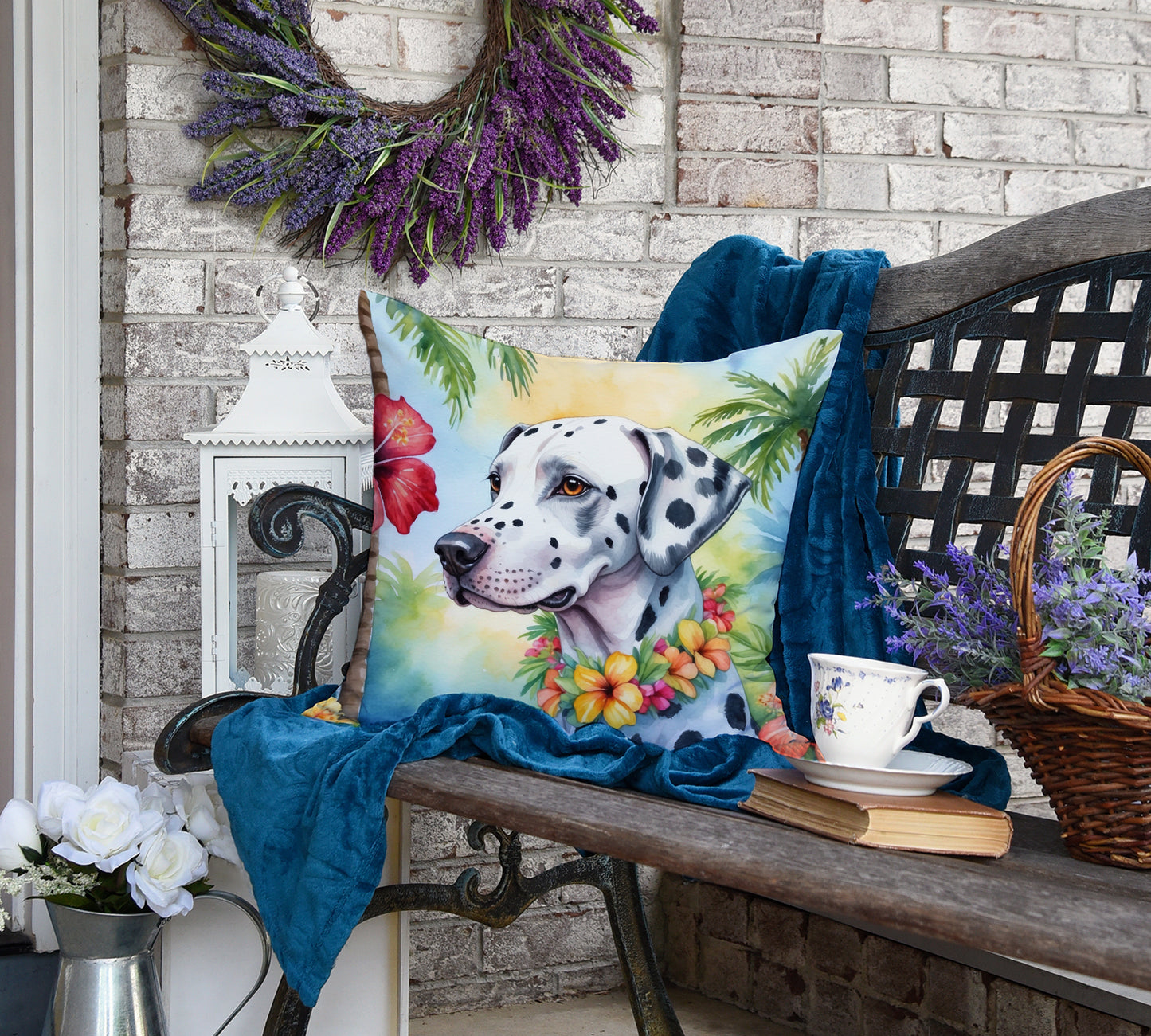 Dalmatian Luau Throw Pillow