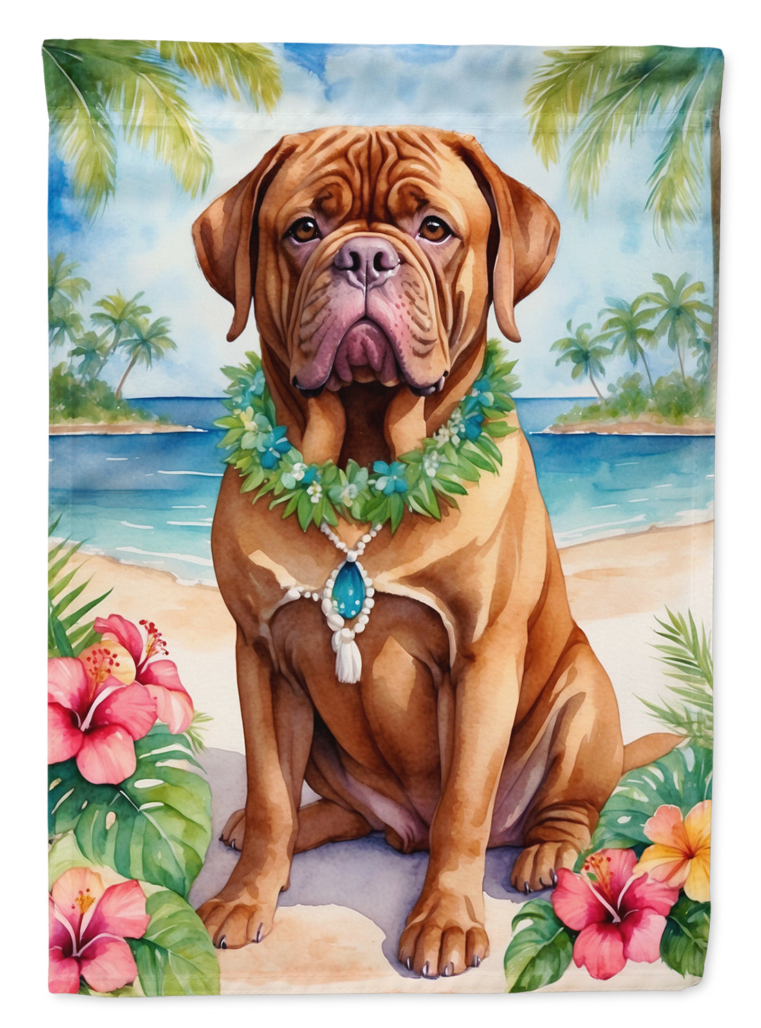 Buy this Dogue de Bordeaux Luau House Flag