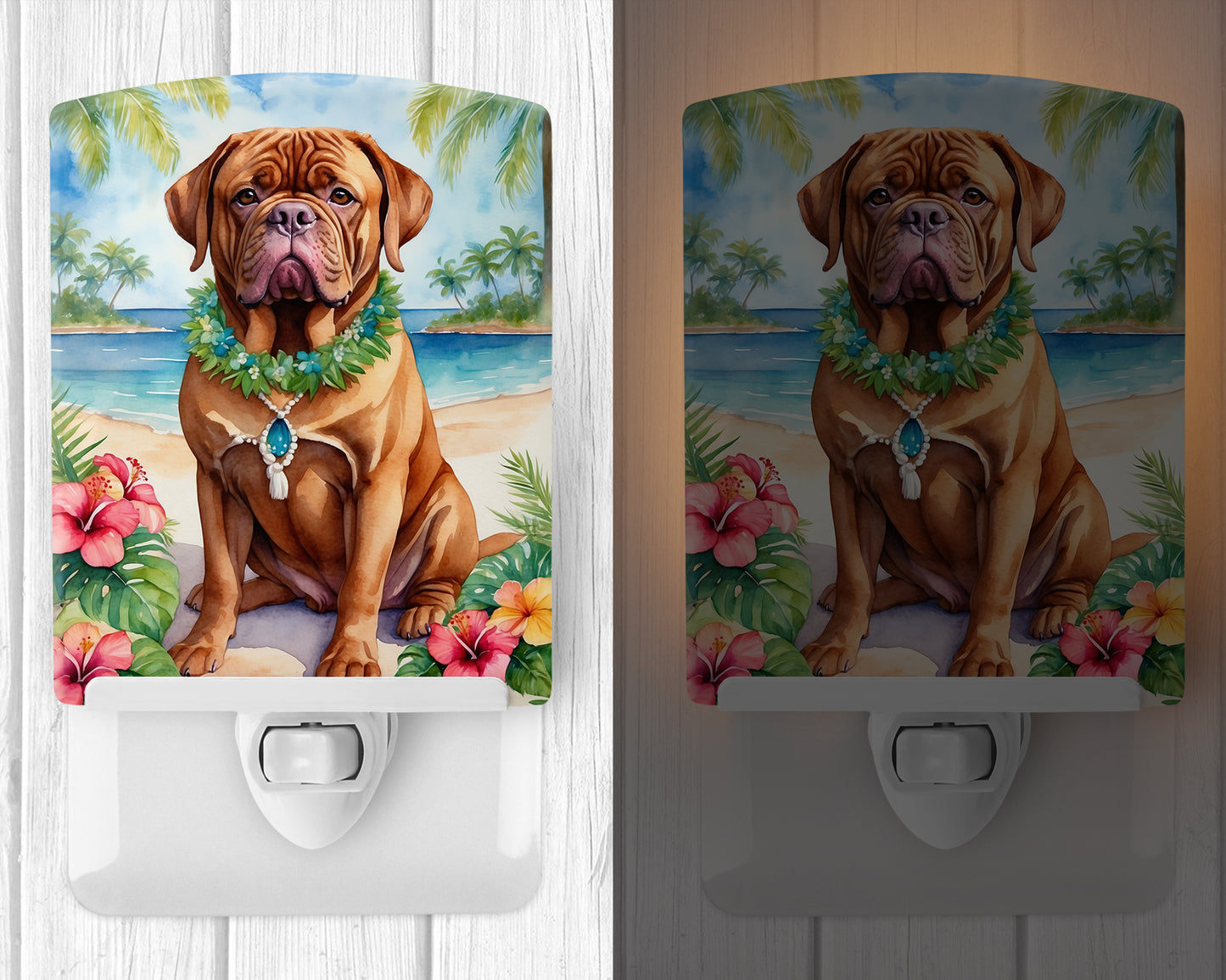 Dogue de Bordeaux Luau Ceramic Night Light