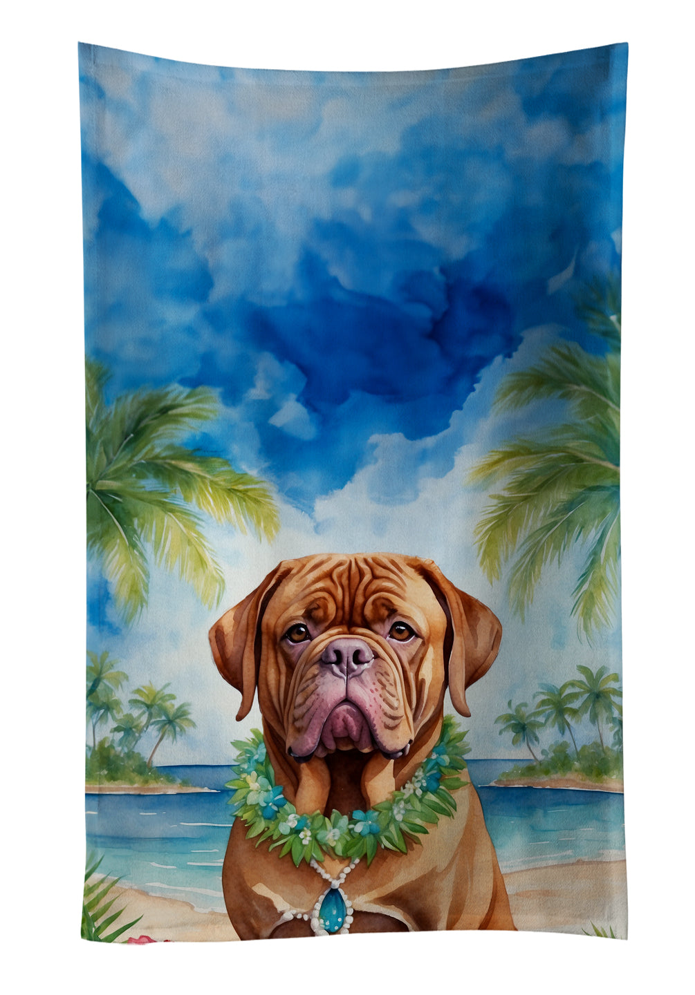 Buy this Dogue de Bordeaux Luau Kitchen Towel