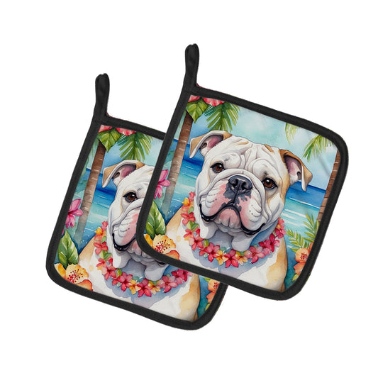 Buy this English Bulldog Luau Pair of Pot Holders