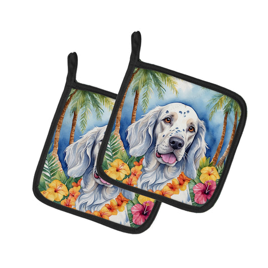 Buy this English Setter Luau Pair of Pot Holders