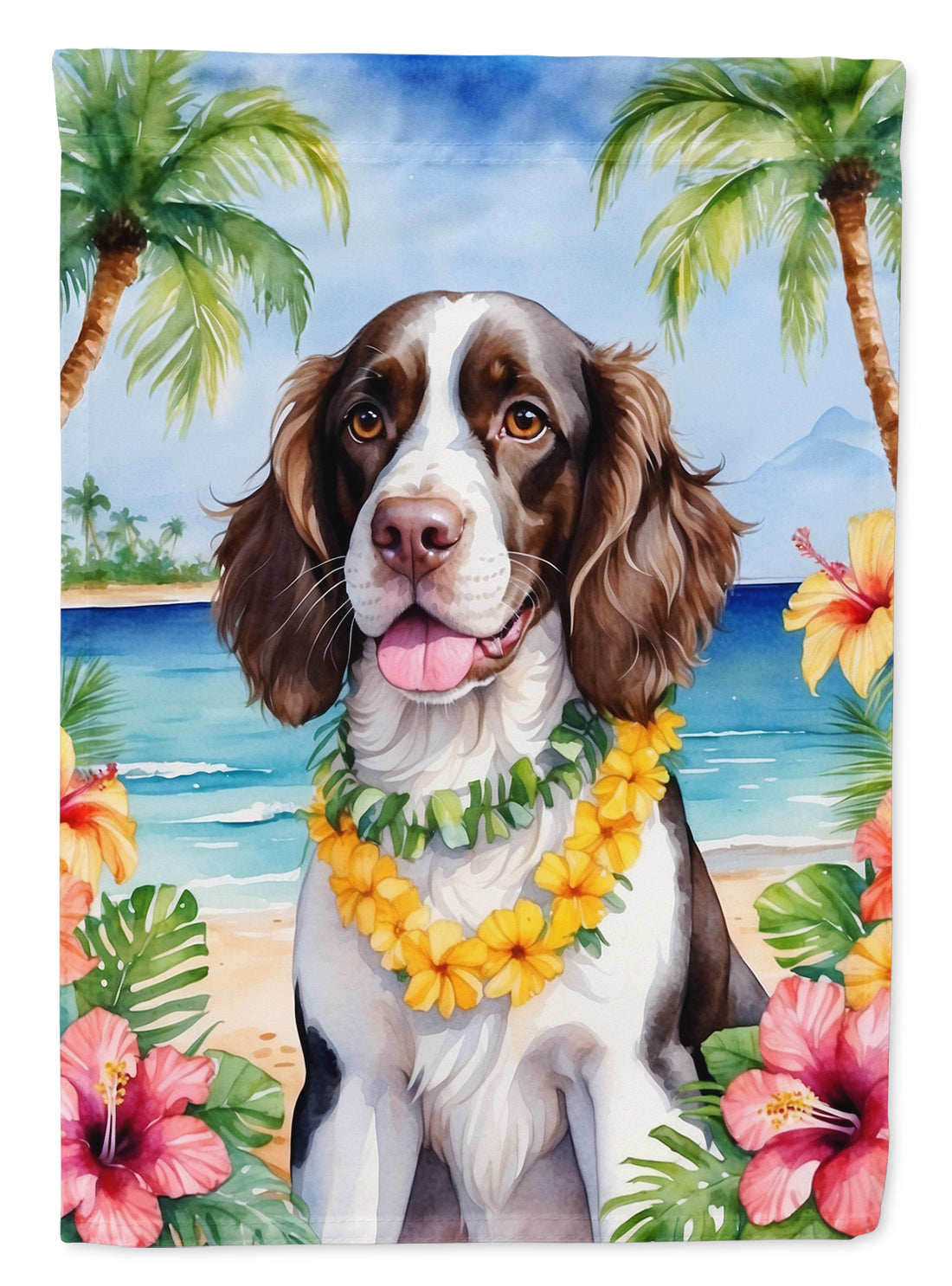 Buy this English Springer Spaniel Luau House Flag