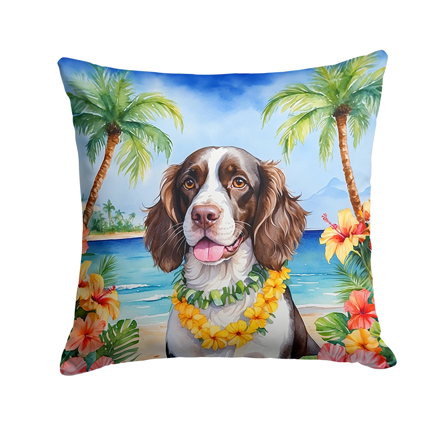 Buy this English Springer Spaniel Luau Throw Pillow