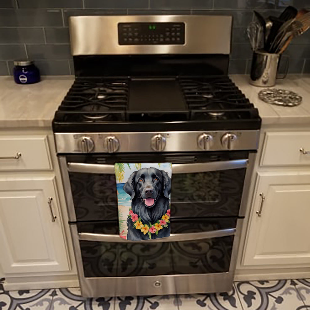 Flat-Coated Retriever Luau Kitchen Towel