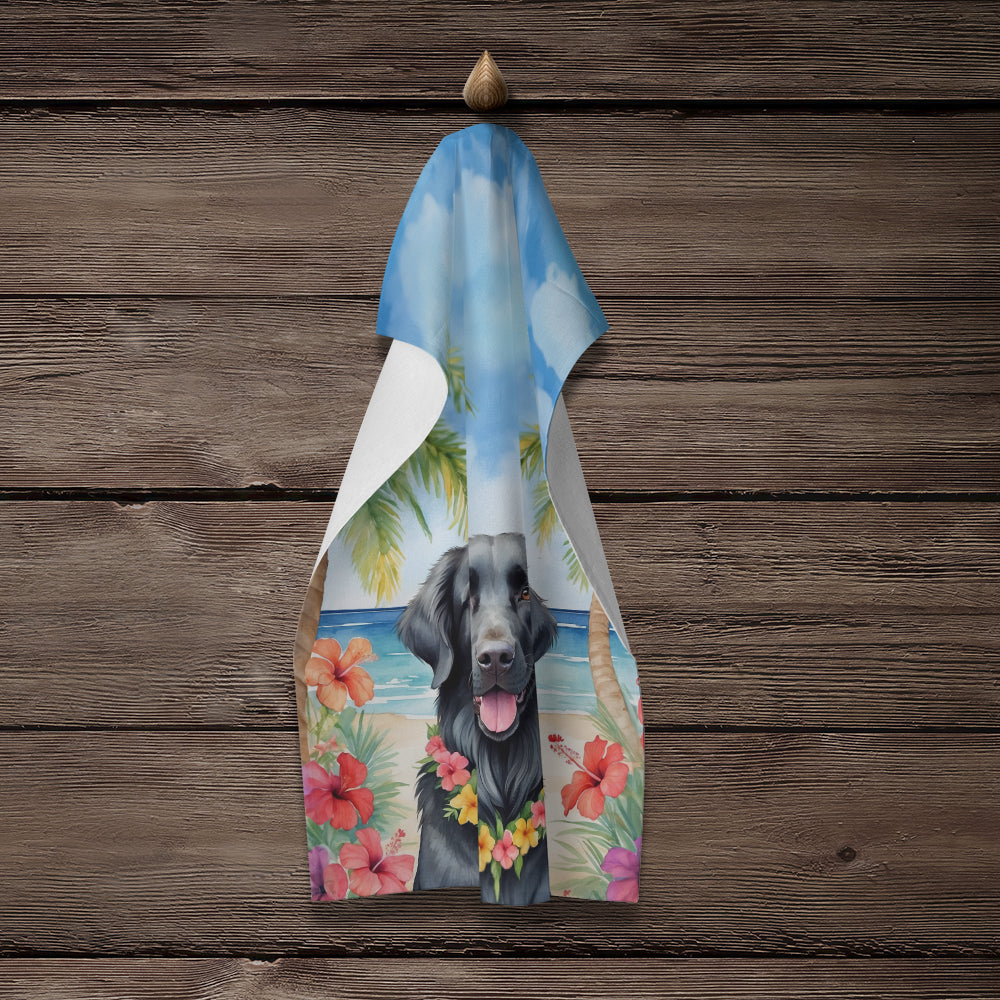 Flat-Coated Retriever Luau Kitchen Towel
