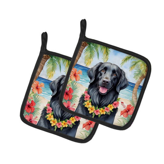 Buy this Flat-Coated Retriever Luau Pair of Pot Holders