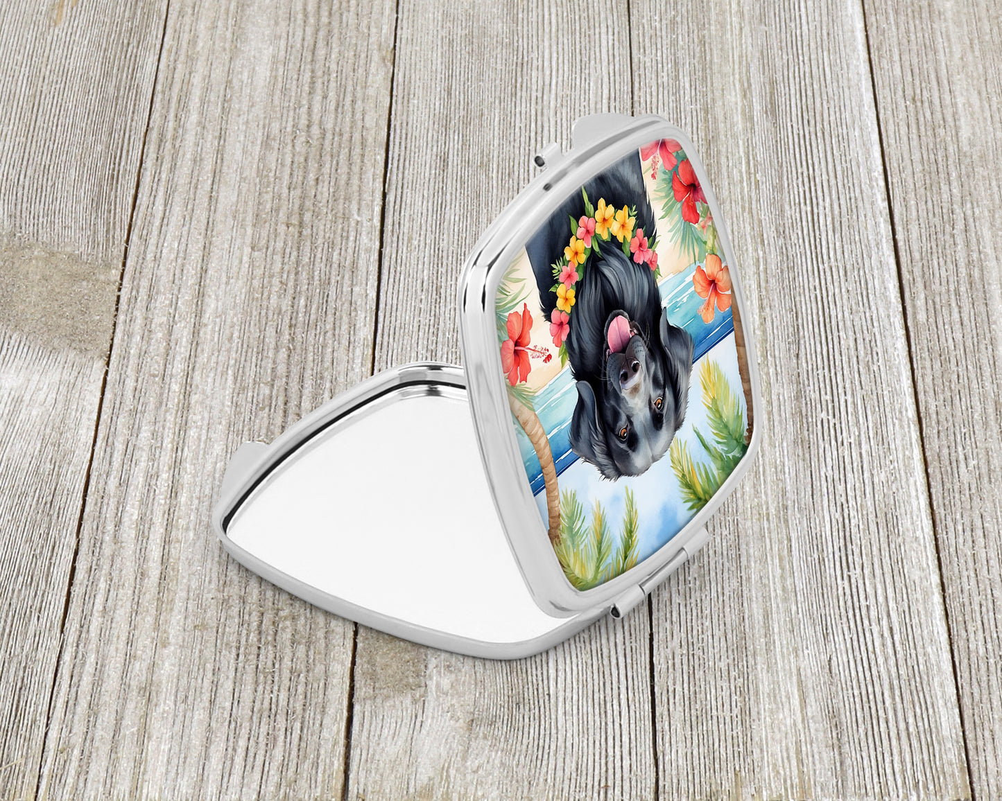Flat-Coated Retriever Luau Compact Mirror