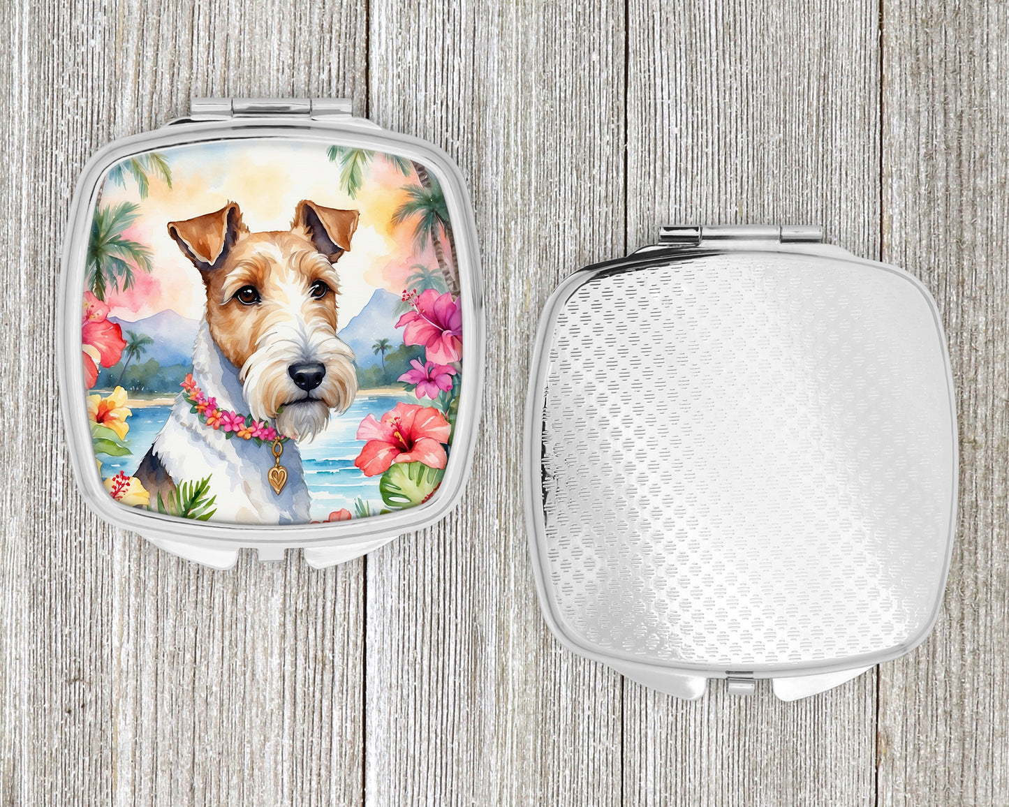 Fox Terrier Luau Compact Mirror