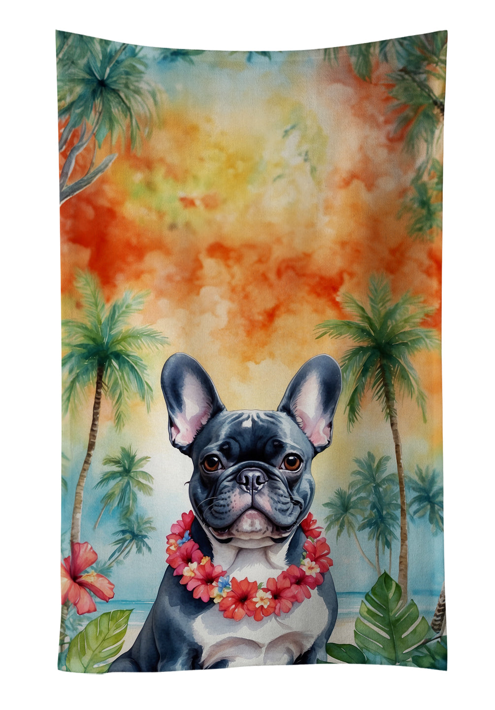 Buy this French Bulldog Luau Kitchen Towel