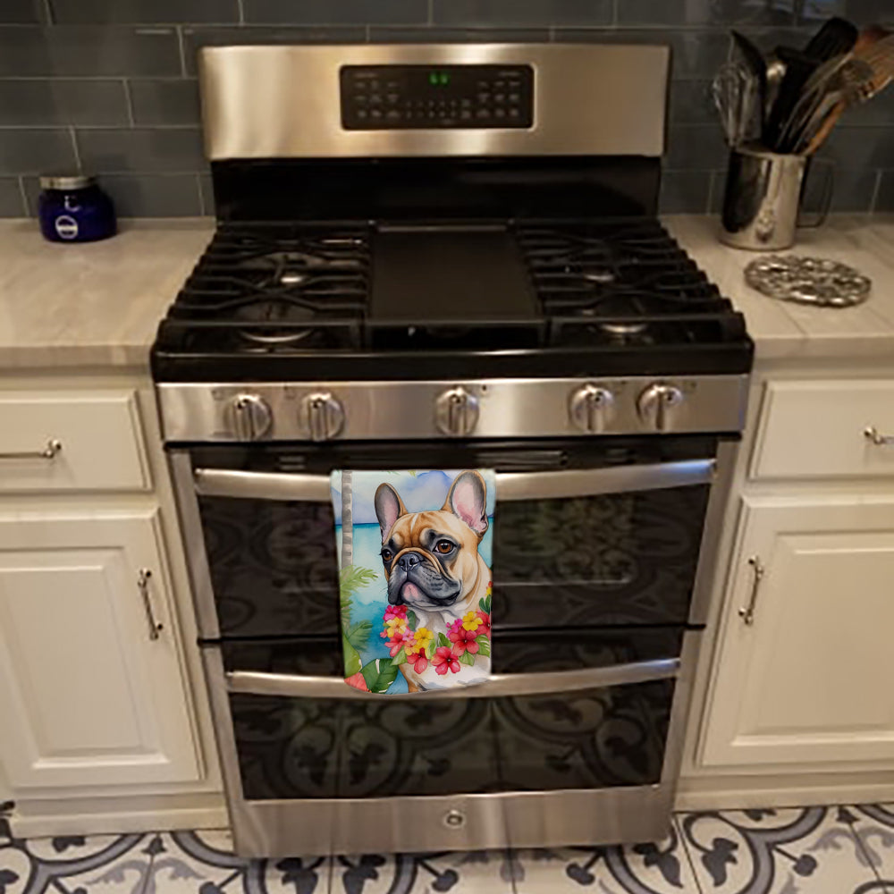 French Bulldog Luau Kitchen Towel