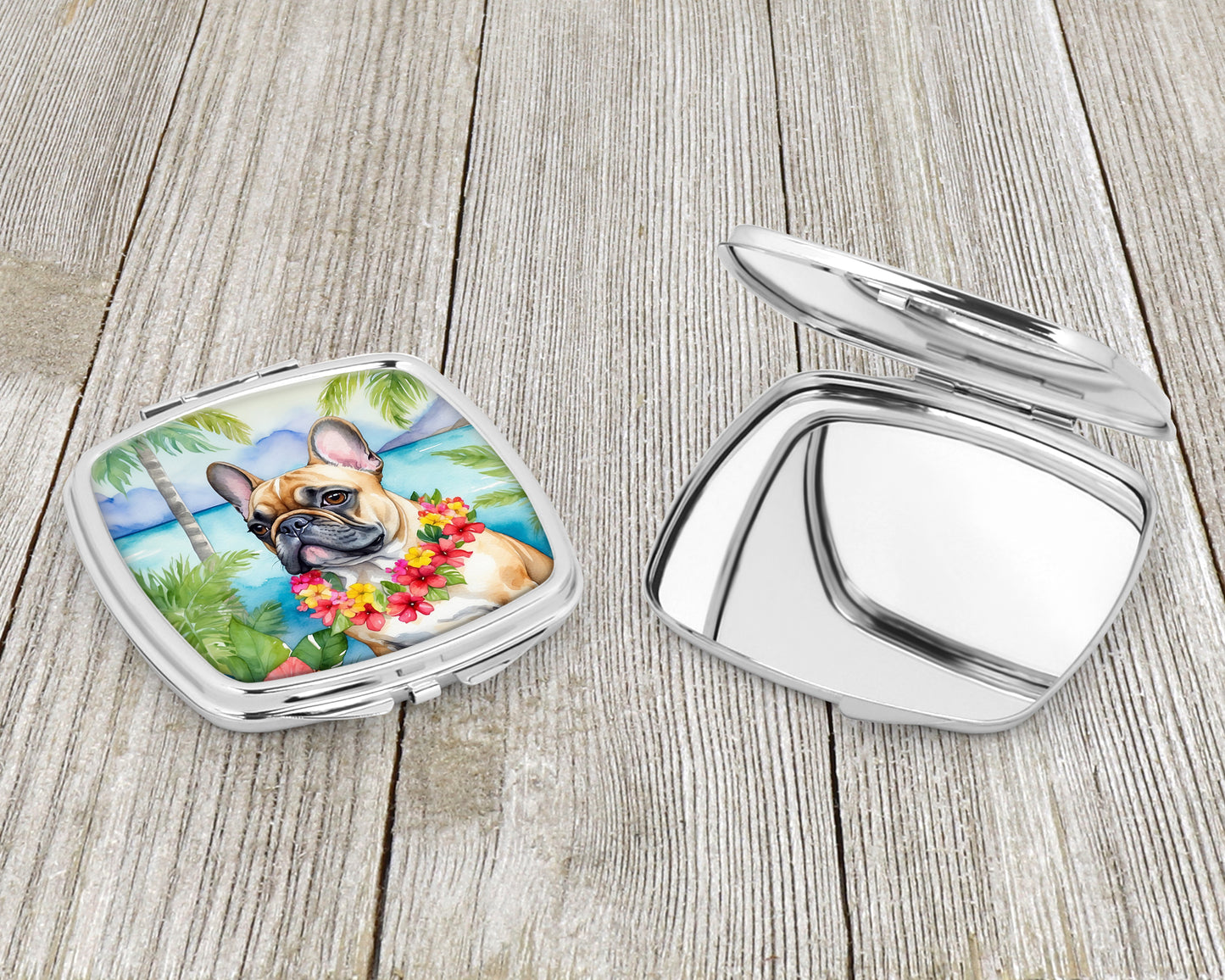 French Bulldog Luau Compact Mirror