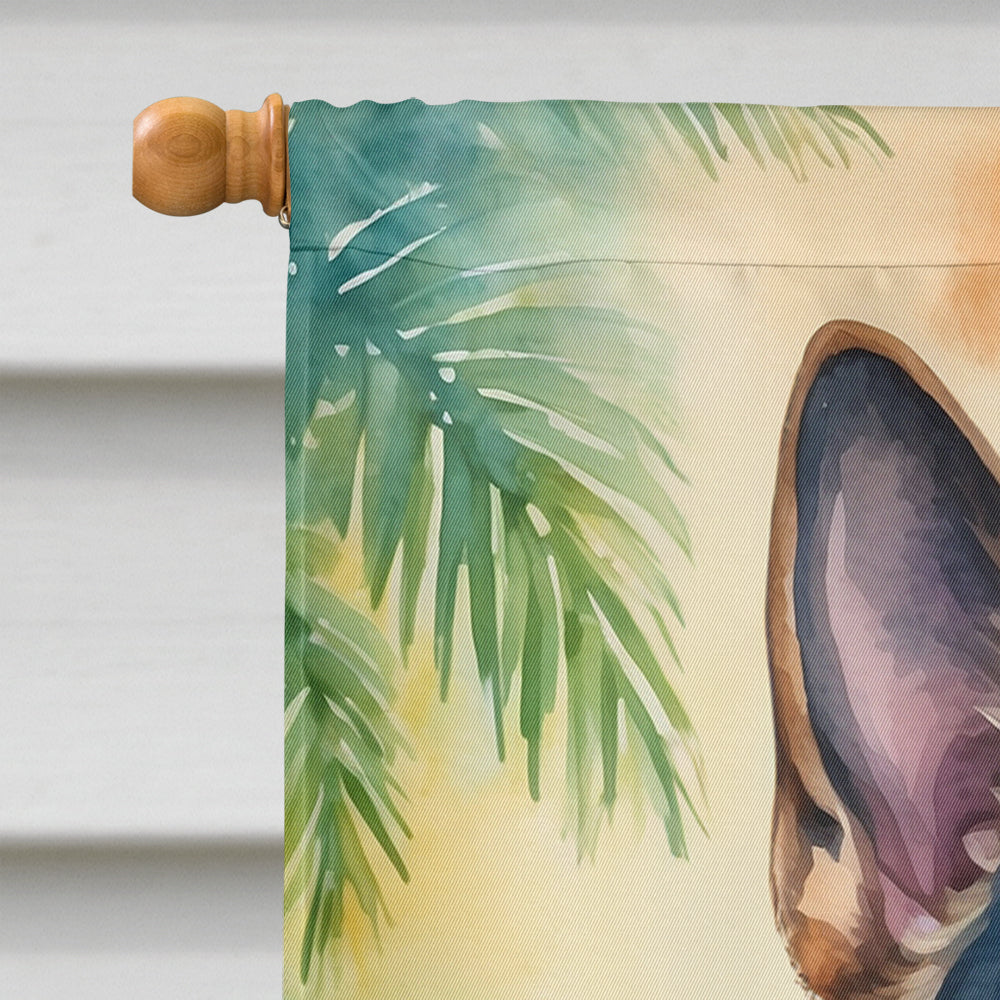 German Shepherd Luau House Flag